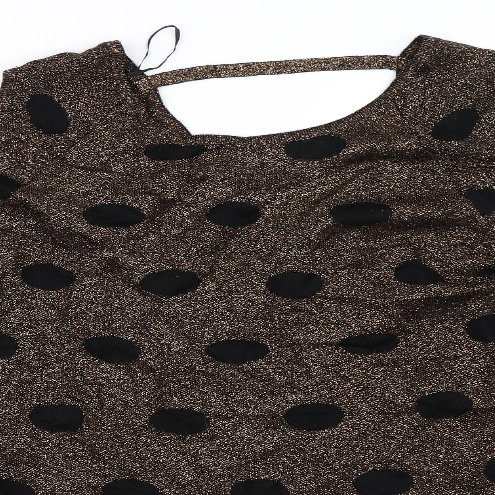 Matalan Womens Brown   Pullover Jumper Size 14  - Cut Out Shoulders