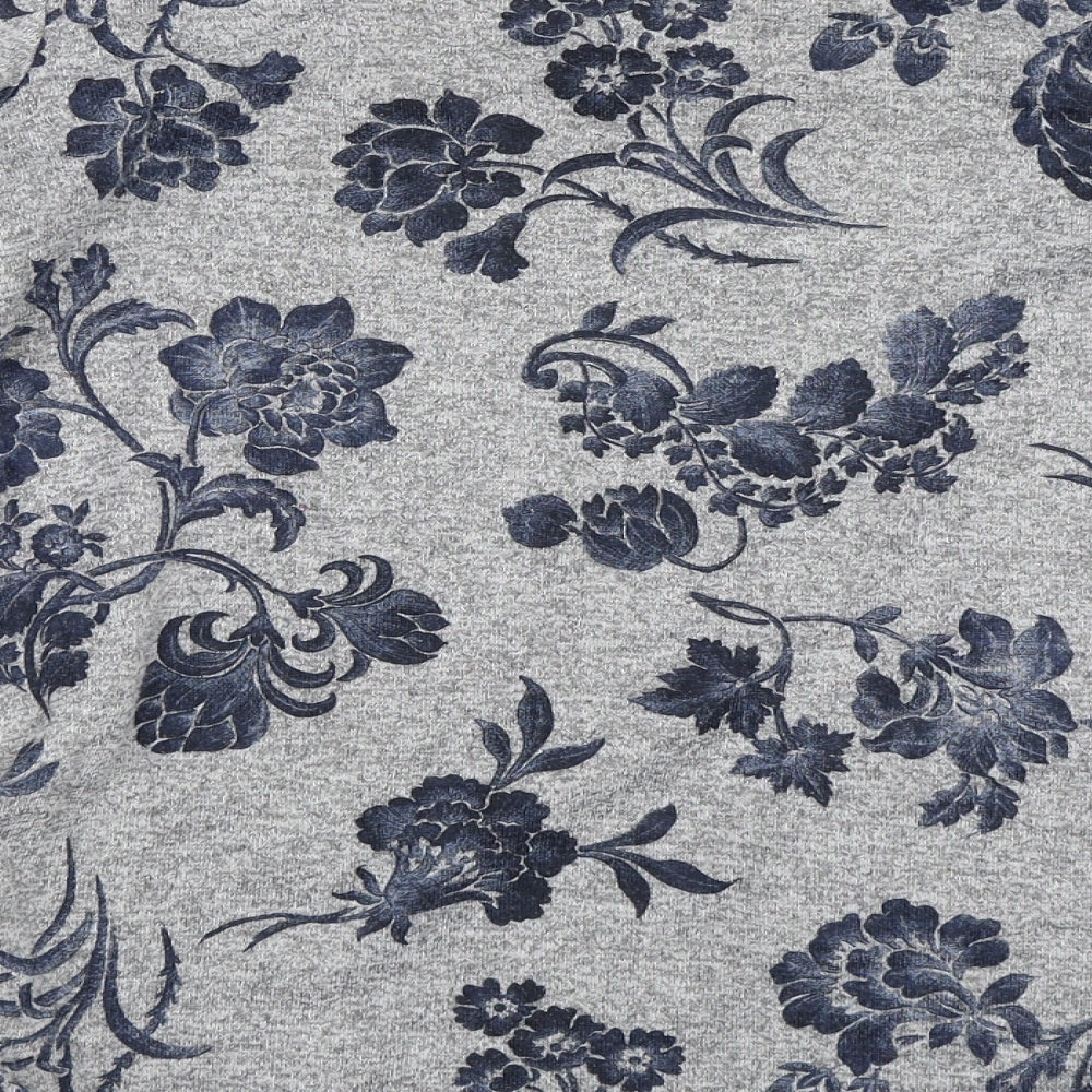 Quiz Womens Grey Floral  Pullover Jumper Size 14