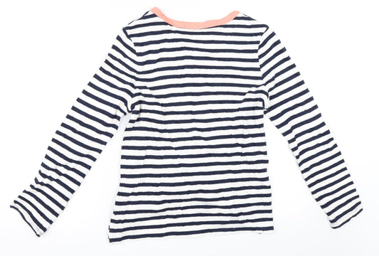 Marks and Spencer Womens White Striped  Pullover Jumper Size 6