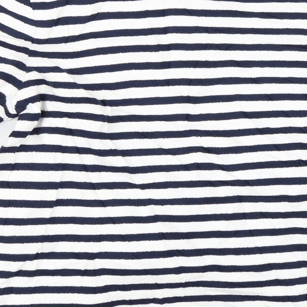 Marks and Spencer Womens White Striped  Pullover Jumper Size 6