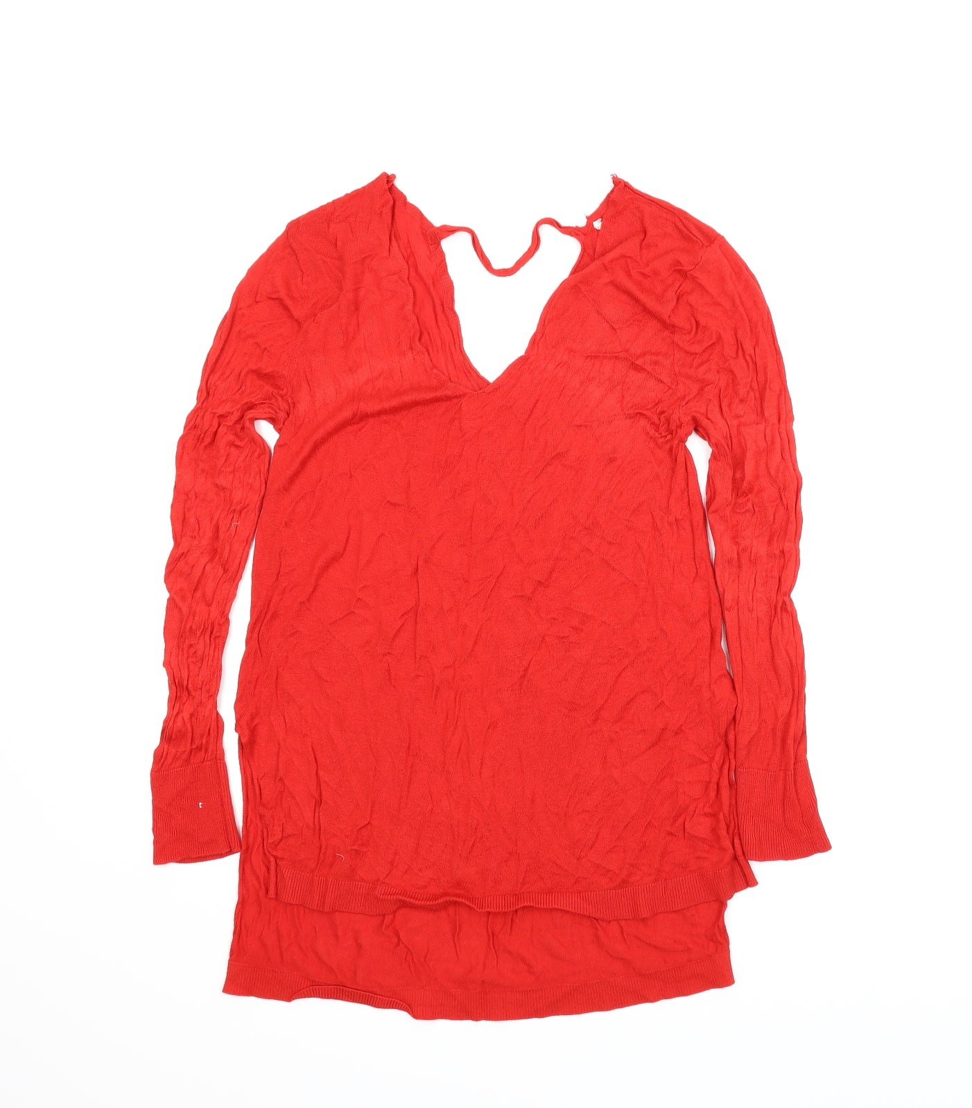 Peacocks Womens Red   Tunic Jumper Size 16  - Keyhole neck