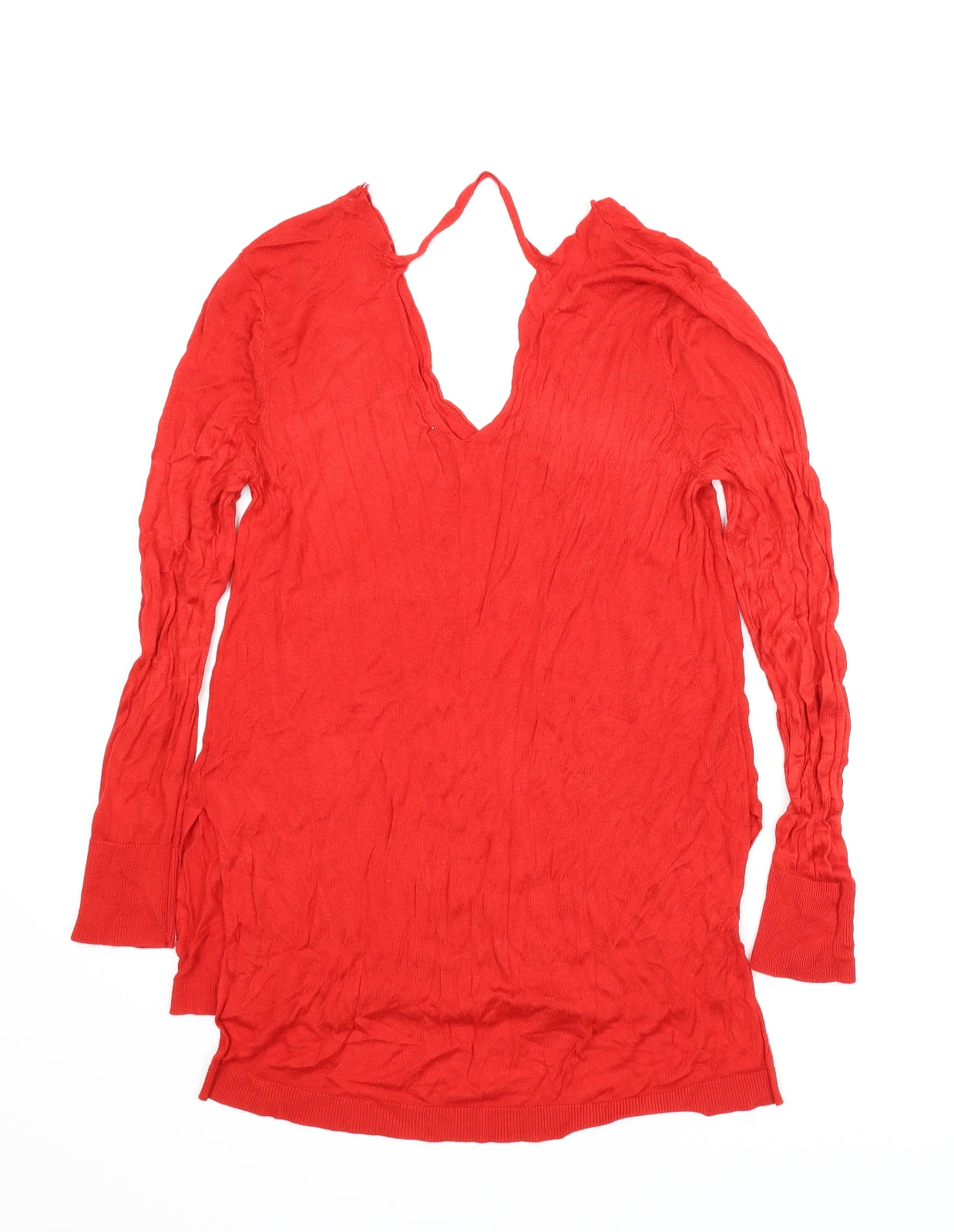 Peacocks Womens Red   Tunic Jumper Size 16  - Keyhole neck
