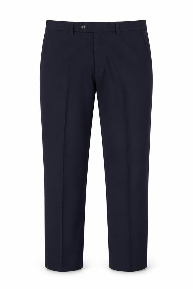 Front view of Next men’s blue carpenter trousers, size 32, in, 26-inch leg