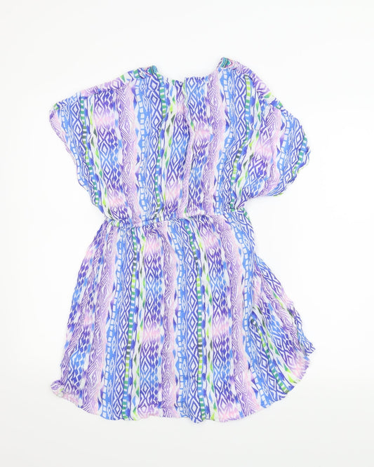 Debenhams Womens Blue Geometric  Skater Dress  Size S