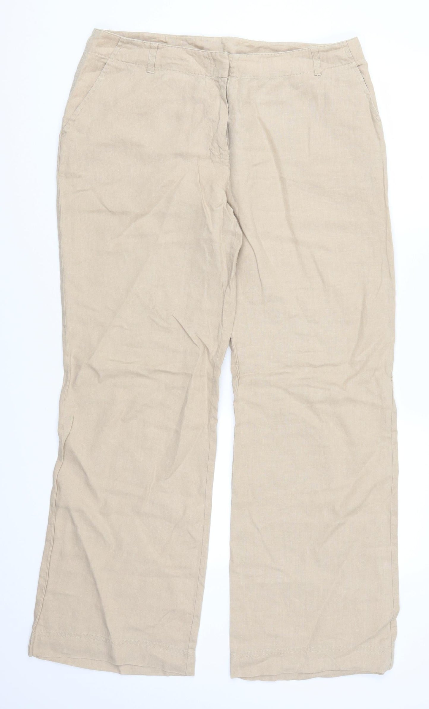 NEXT Womens Beige   Trousers  Size 14 L29.5 in