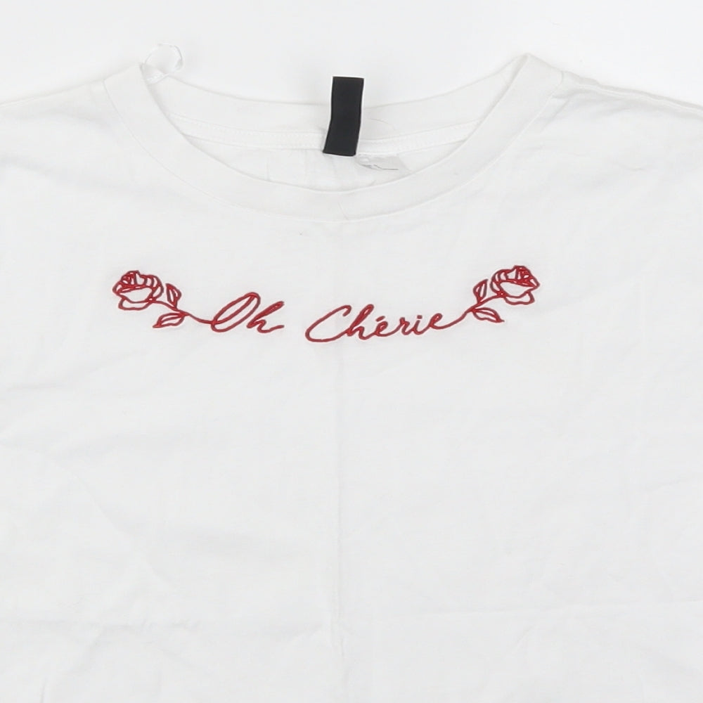 H&M Womens White   Basic T-Shirt Size S  - Oh Cherie
