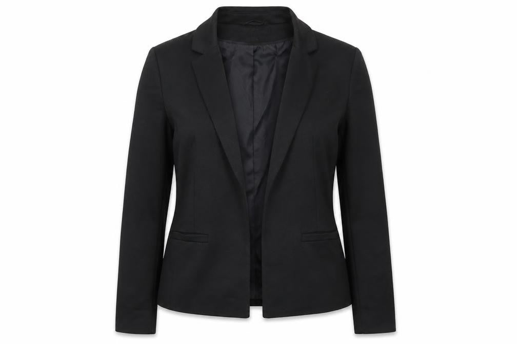 Front view of Miss Selfridge women’s beige jacket blazer, size UK 10