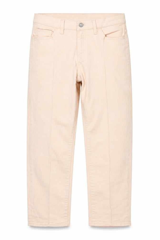 Front view of Gap women’s pink denim cropped jeans, size UK 32, in, 25-inch leg