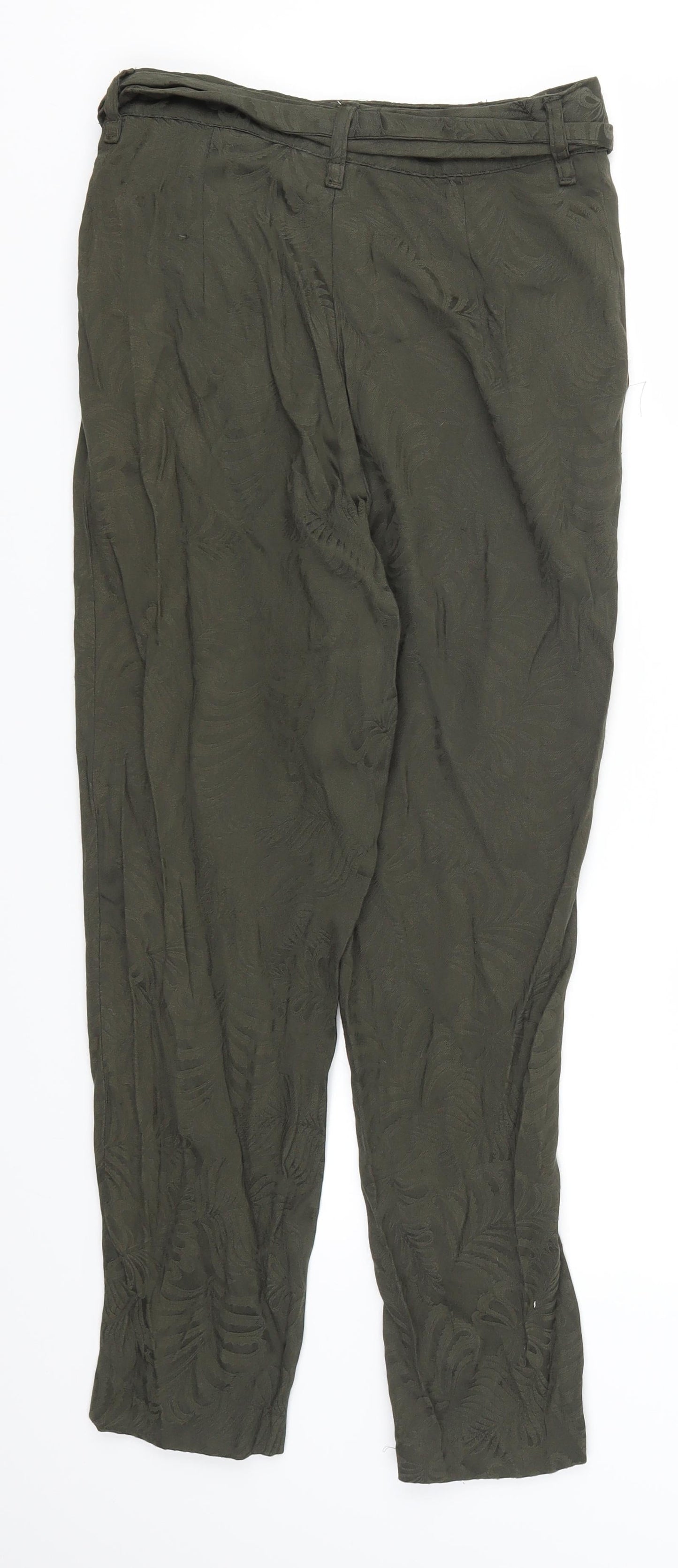 H&M Womens Green   Trousers  Size 8 L24 in - Leaf Print