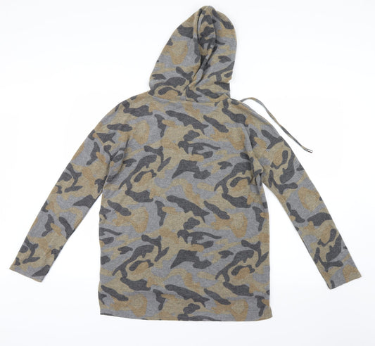 Cable & Gauge Womens Grey Camouflage  Pullover Hoodie Size S