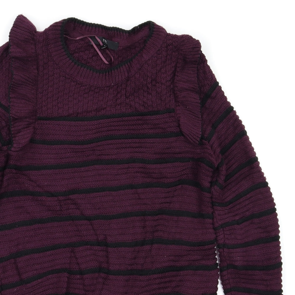 next  Womens Purple Striped  Pullover Jumper Size 6