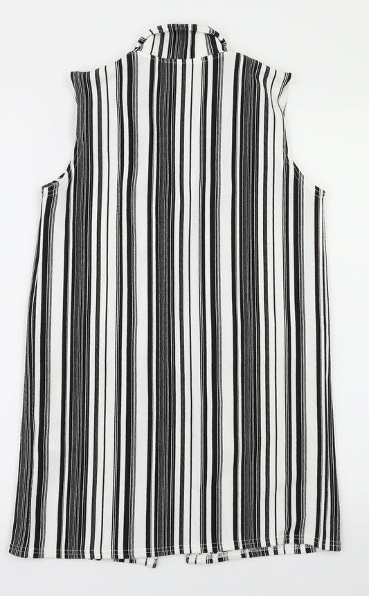 camea rose Womens Black Striped  Gilet Jacket Size 10