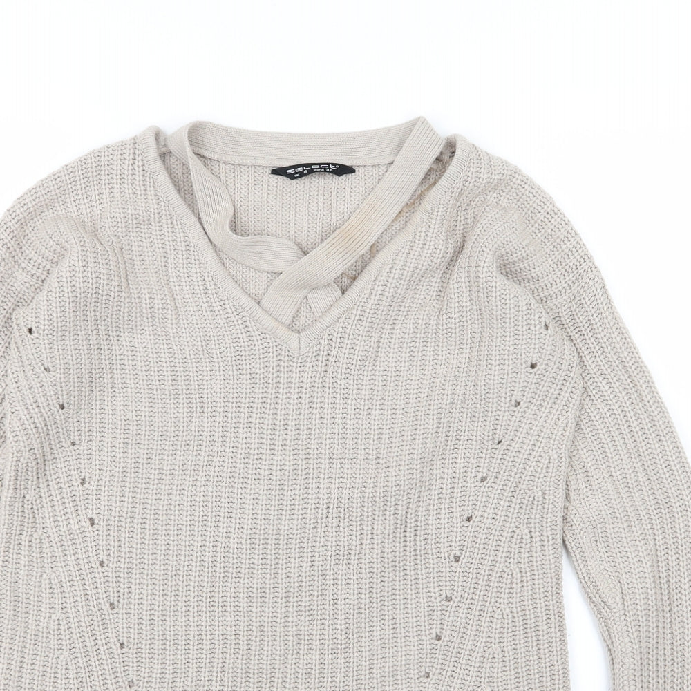Select Womens Beige  Knit Pullover Jumper Size 6