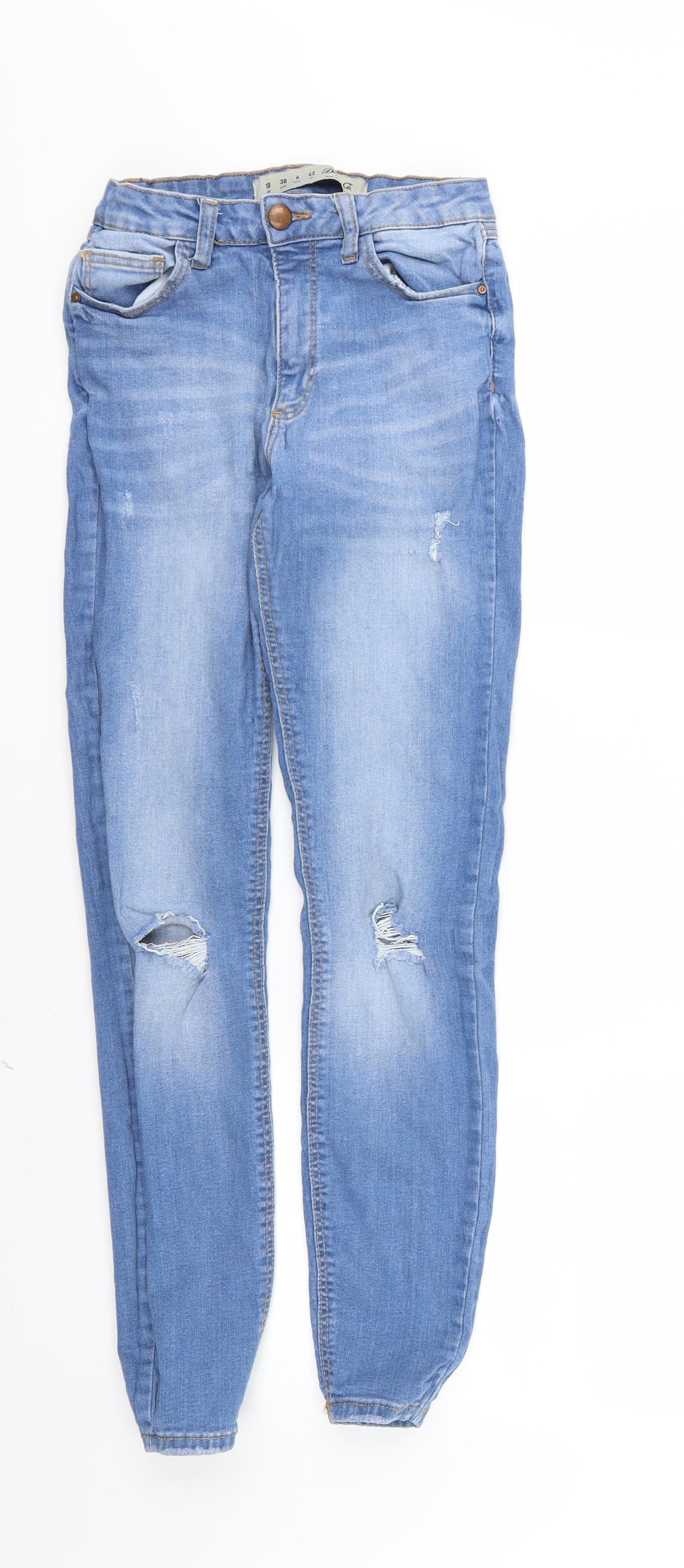 Denim & Co. Womens Blue  Denim Skinny Jeans Size 10 L28 in