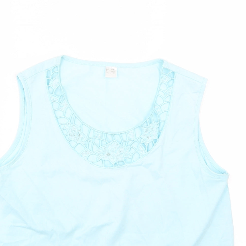 Preworn Womens Blue  Jersey Basic Tank Size 10
