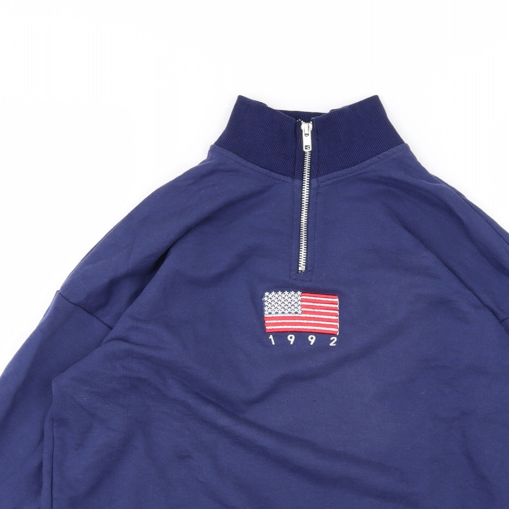 Daisy Street Womens Blue  Jersey Pullover Sweatshirt Size 12