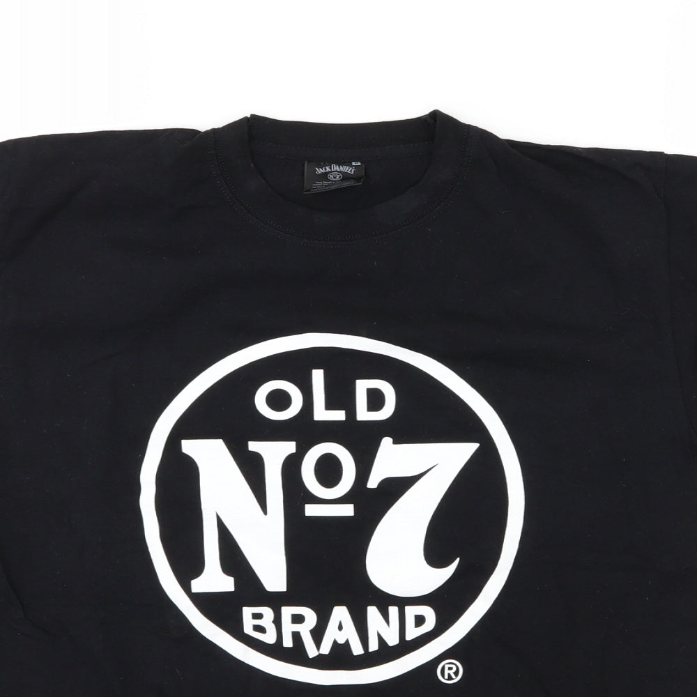 Jack Daniels Mens Black  Jersey  T-Shirt Size M
