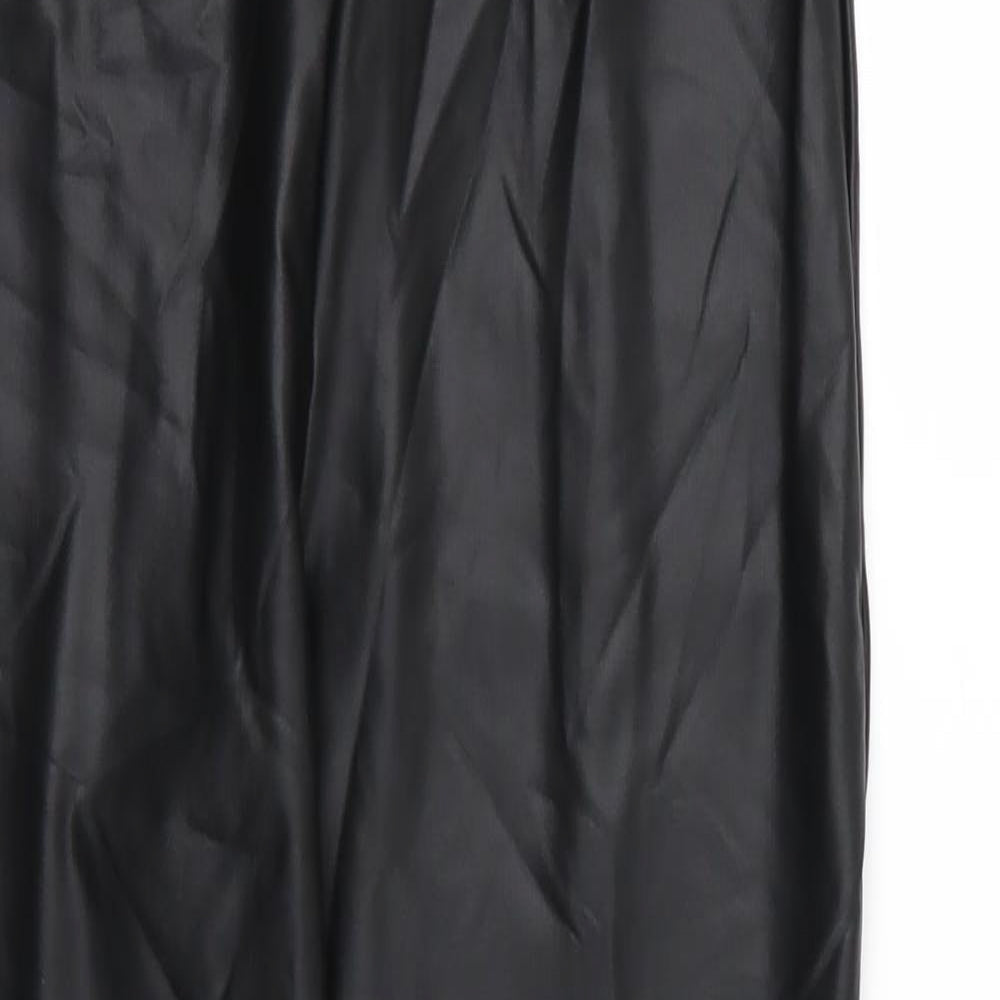 Boohoo Womens Black   Carrot Leggings Size 8 L26 in - Leather Effect