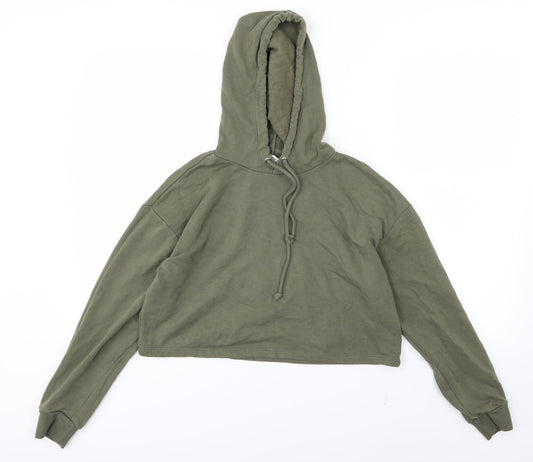 Divided by H&M Womens Green  Jersey Pullover Hoodie Size S  - Cropped