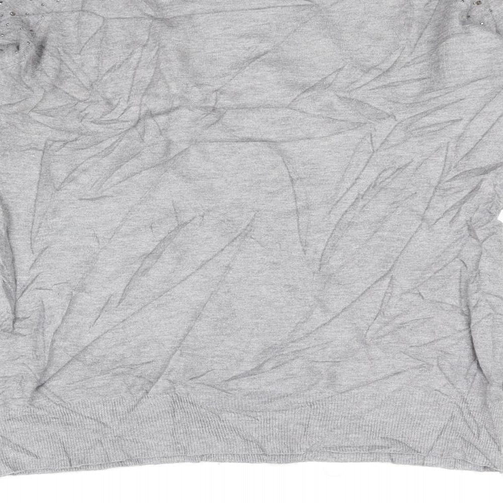 Vila Milano Womens Grey   Pullover Jumper Size L