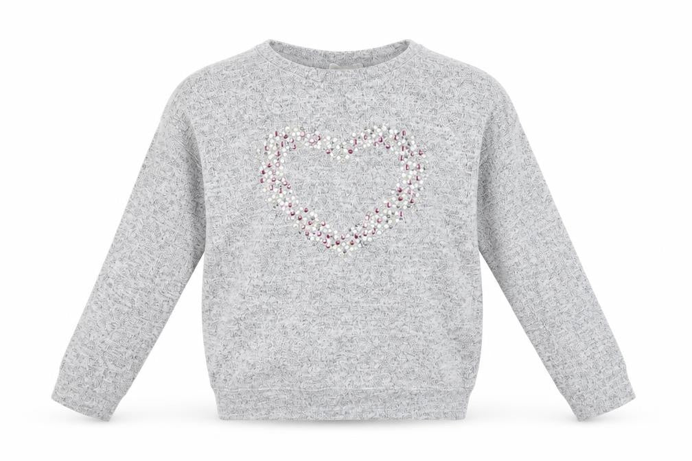 Front view of Sweet Millie girls’ grey jumper, size 7, years