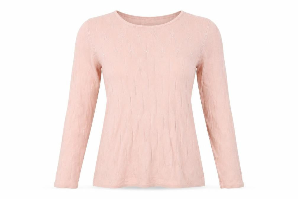 Front view of Miller's women’s orange jumper, size S