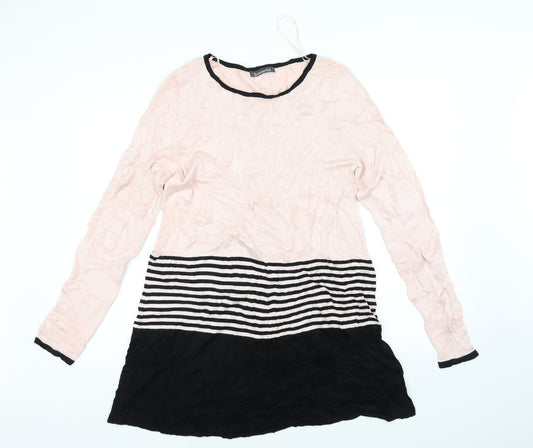 Bonmarche Womens Pink Striped  A-Line  Size S