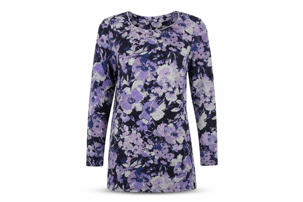 Marks & Spencer Womens Purple Floral  A-Line  Size 8