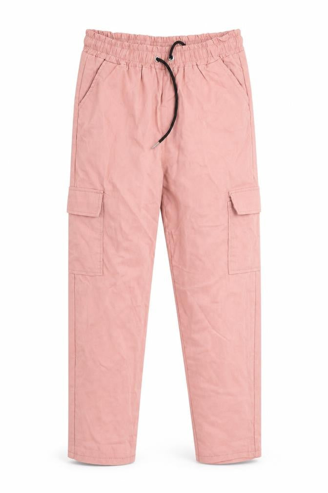 Front view of Preworn girls’ pink jogger trousers, size XL