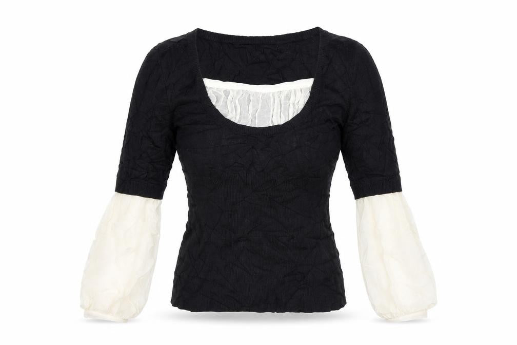 Front view of Max Studio women’s black knit jumper, size M