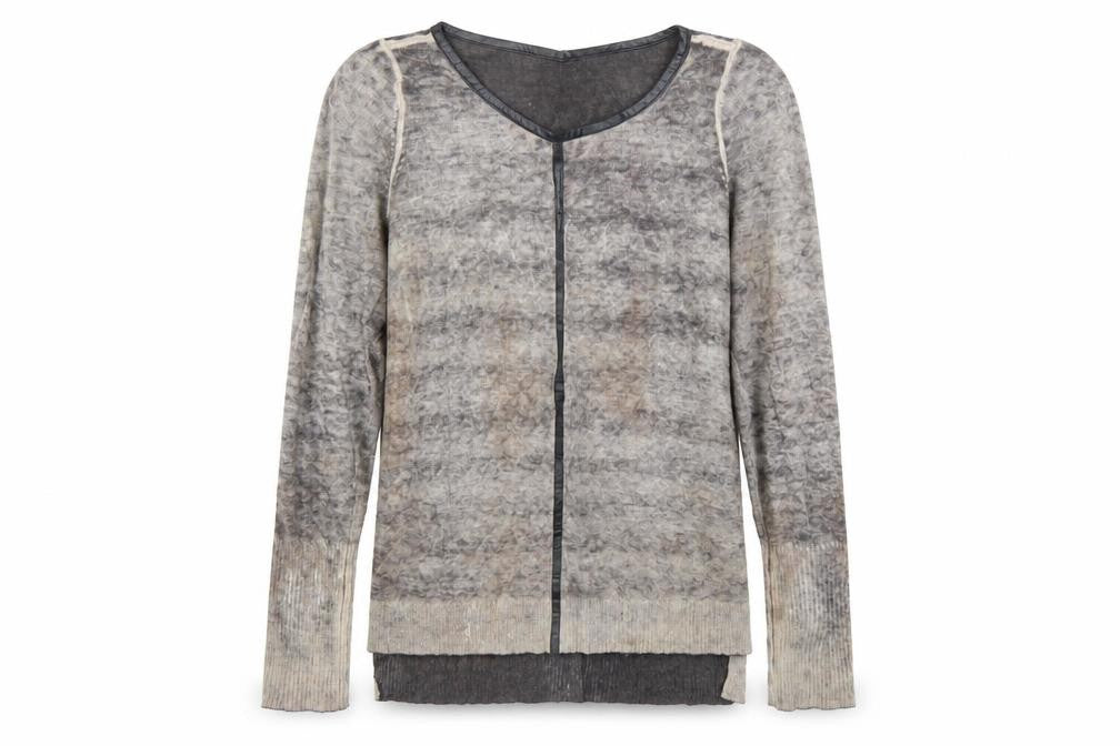 Front view of YAYA women’s grey knit jumper, size L