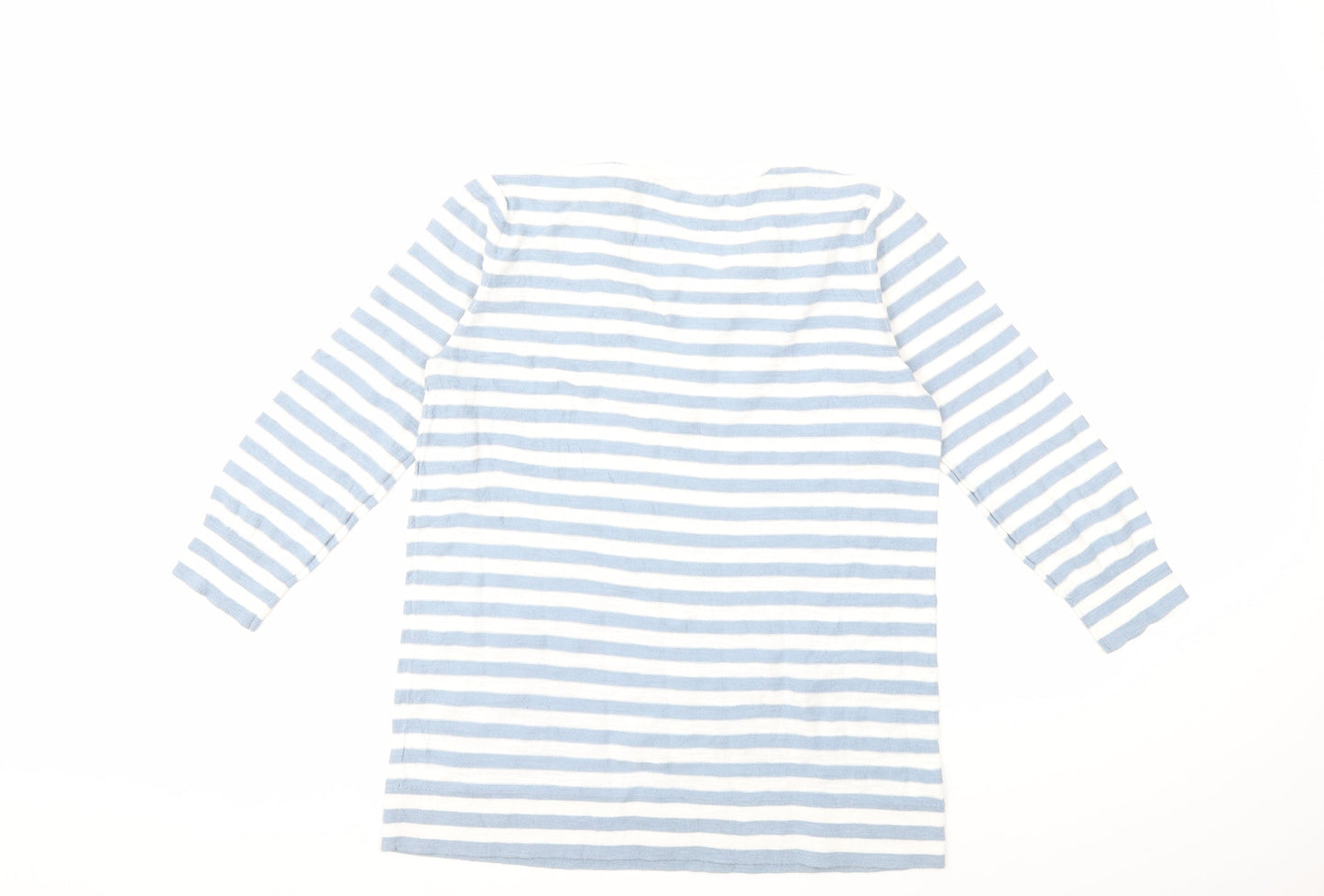 LOFT Womens Blue Striped Knit Pullover Jumper Size M