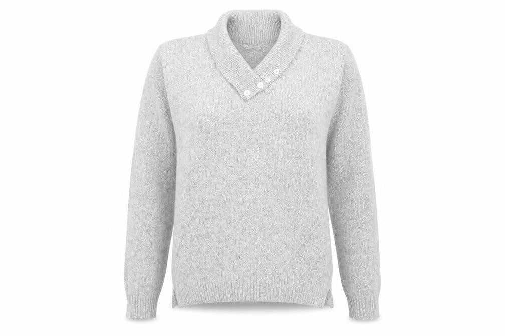 Front view of Pure & Natural women’s grey knit jumper, size M