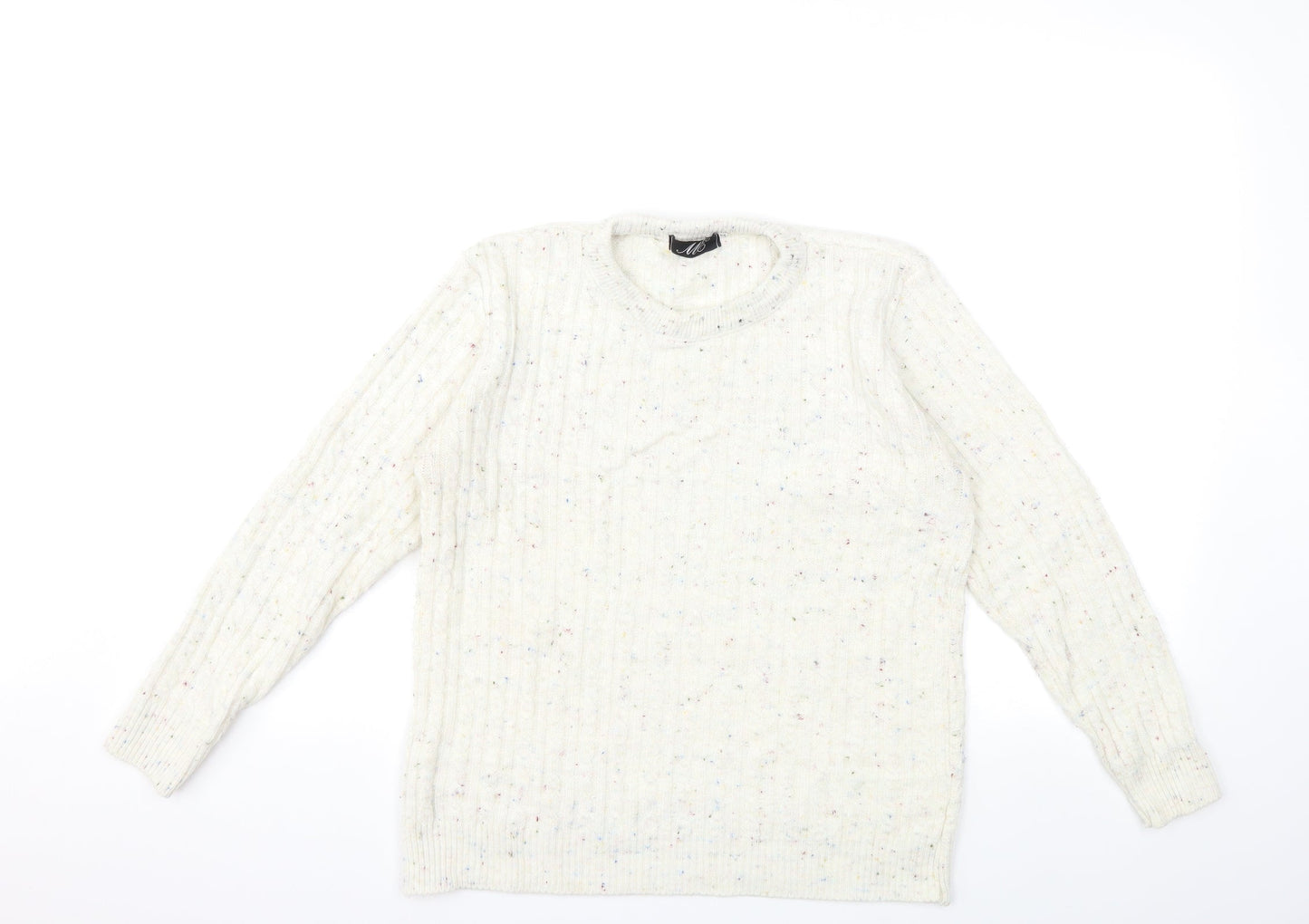 ME Womens Beige  Knit Pullover Jumper Size L