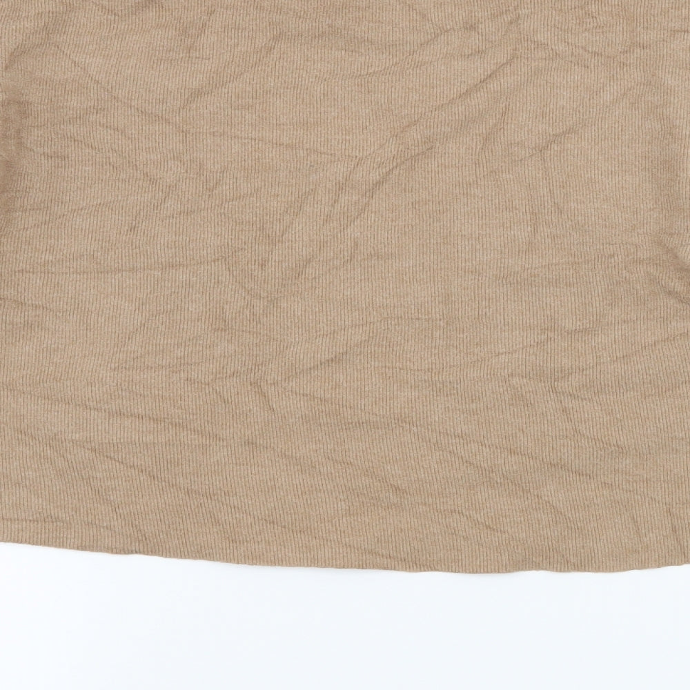 Zara Womens Brown  Jersey Pullover Sweatshirt Size S