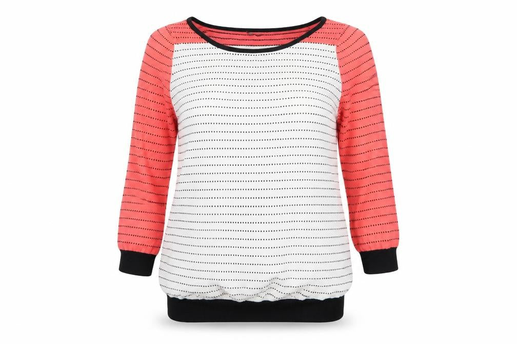 Front view of Oasis women’s multicoloured polka dot knit jumper, size XS