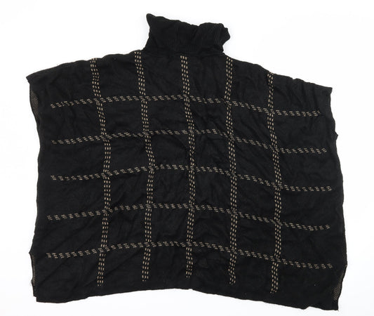 New Look Womens Black Check Knit Pullover Jumper Size M