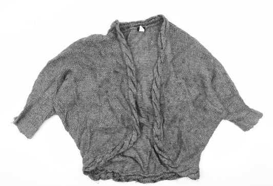 H&M Womens Grey  Knit Cardigan Jumper One Size