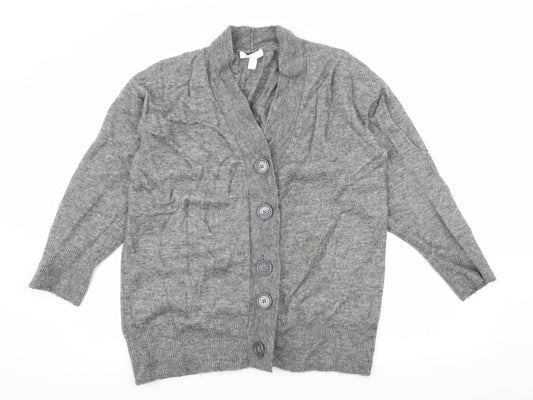 HM& Womens Grey  Knit Cardigan Jumper Size S