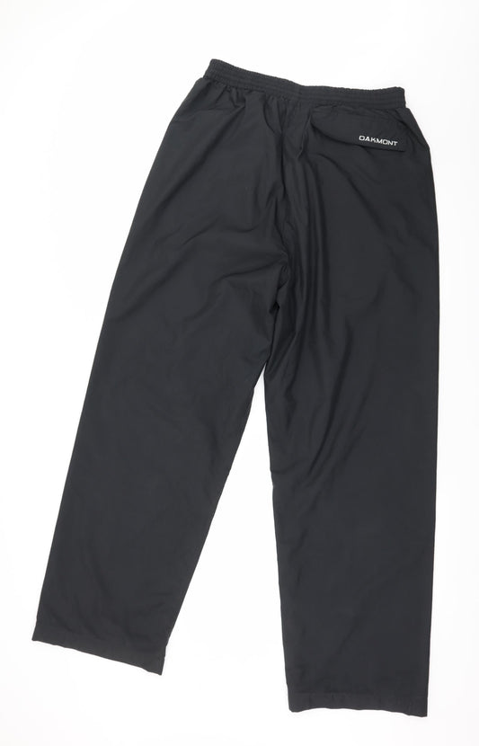Oakmont Mens Black   Rain Trousers Trousers Size 31 in L29 in