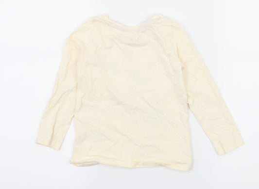 Nutmeg Girls Ivory  Jersey Basic T-Shirt Size 4-5 Years  - Penguin