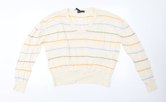Marks and Spencer  Womens Beige Striped  Pullover Jumper Size XL