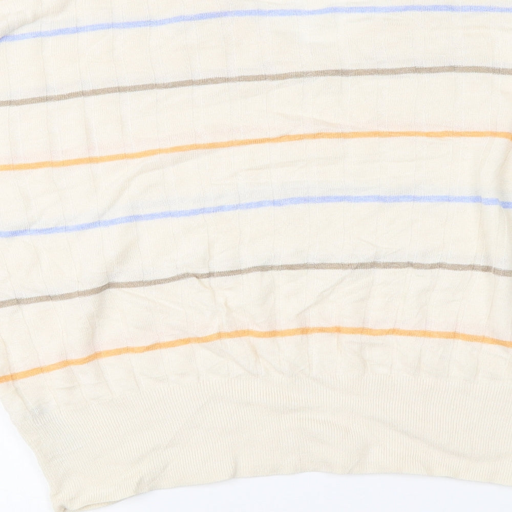 Marks and Spencer  Womens Beige Striped  Pullover Jumper Size XL