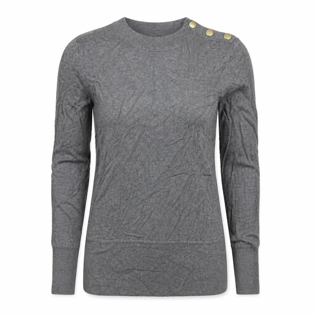 Front view of H&M women’s grey jumper, size M