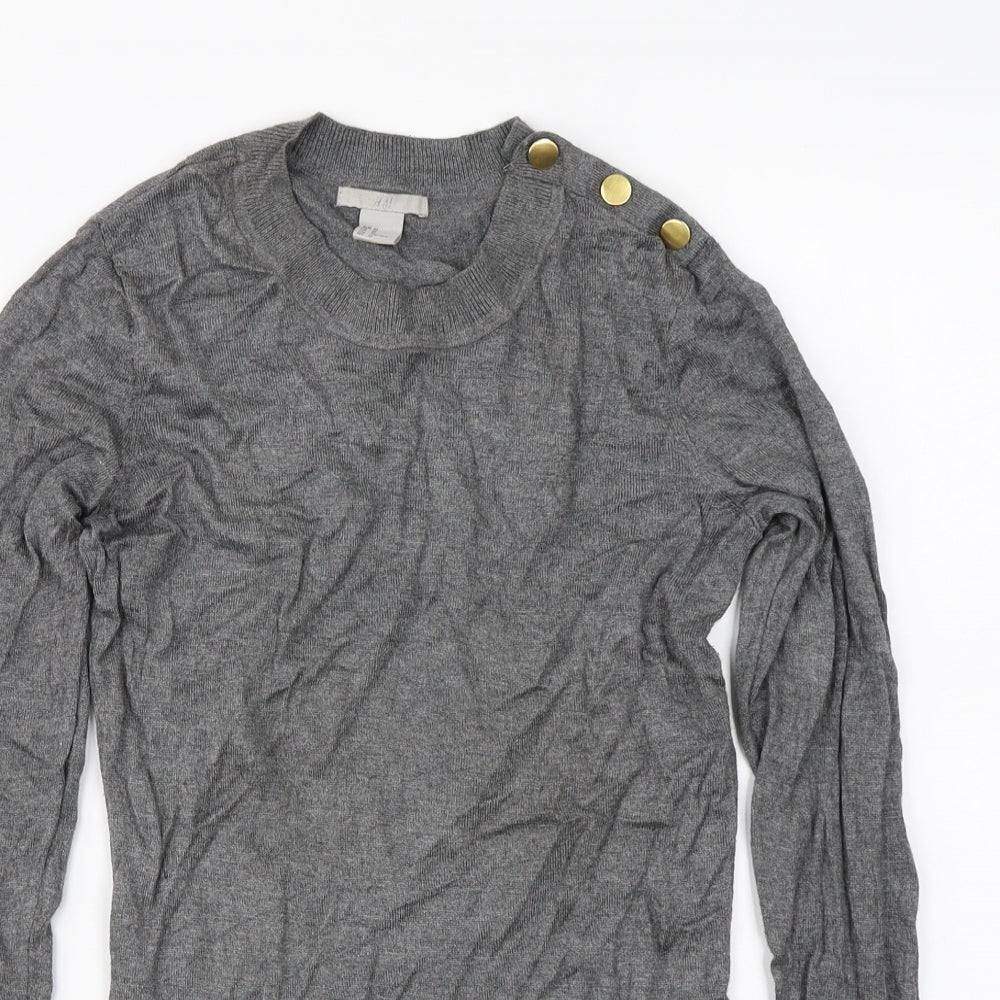 H&M  Womens Grey   Pullover Jumper Size M