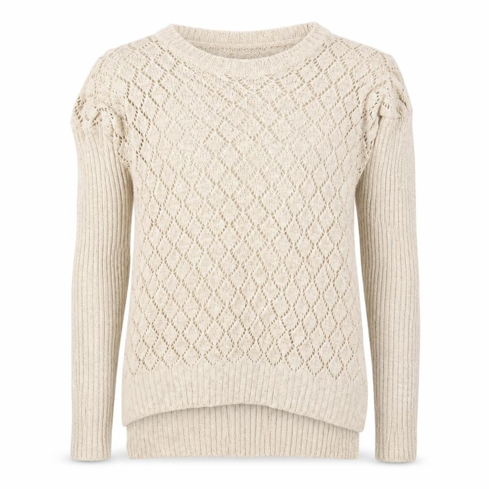 Front view of Hoxton Chic women’s beige jumper, size UK 12
