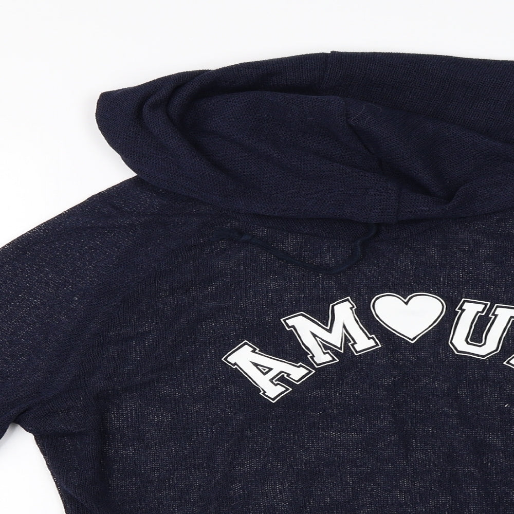 H&M  Womens Blue   Pullover Hoodie Size M