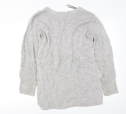 H&M Girls Grey   Pullover Jumper Size 14 Years  - Sequin Stars