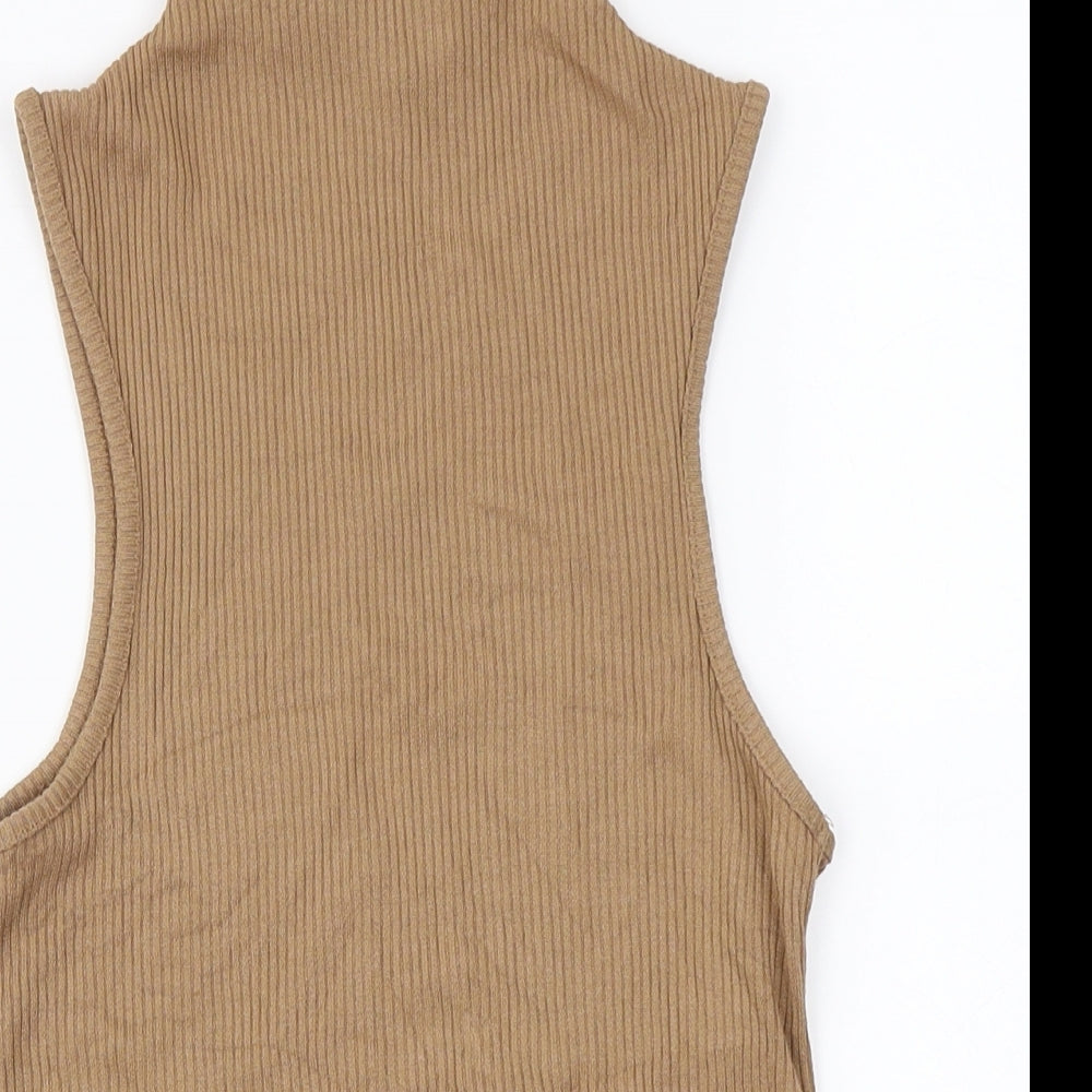 Topshop Womens Brown   Basic T-Shirt Size 8