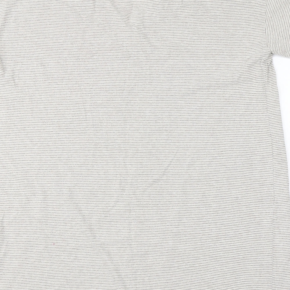 H&M Womens Ivory Striped  Basic T-Shirt Size L